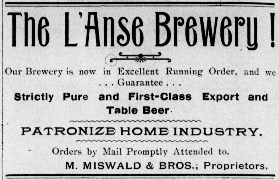 Newspaper ad - <i>The L'Anse Sentinel</i>, 20 Jun 1896